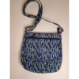 Vera Bradley KATALINA BLUE Double Zip Mail Crossbody Messenger Bag Purse hipster